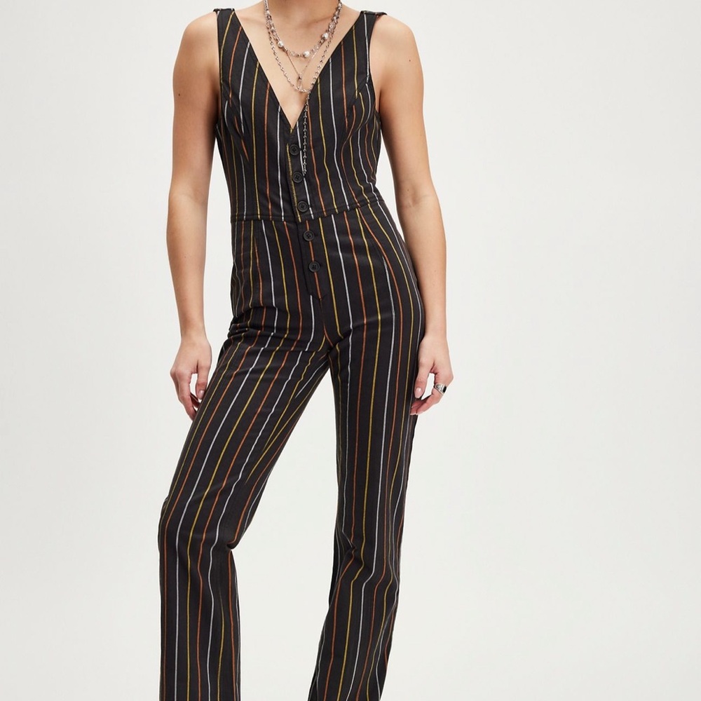 NWT Free People Lena Striped One-Piece - Picture 1 of 4